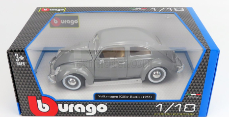 Bburago Volkswagen Käfer-Beetle 1955 1:18 strieborný