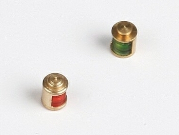 Mosadzné pozičné lampy červené / zelené - 4x5,7mm - 2 ks.
