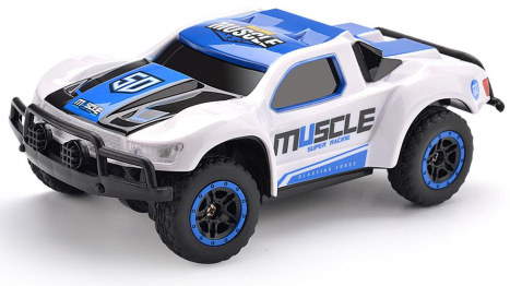 RC auto Muscle Racing 1:43, modrá + náhradná batéria