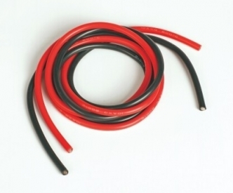 Silikónový kábel 6,6qmm, 9AWG, 2x1 meter, čierny a červený