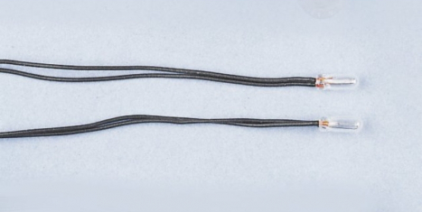 Žiarovčičky 2,4 mm s káblom, 12 V  – číre (2 ks)