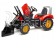 FALK – Šliapací traktor Supercharger s nakladačom a vlečkou červený