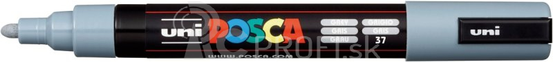 Akrylový popisovač UNI POSCA PC-5M 1,8-2,5mm – sivá