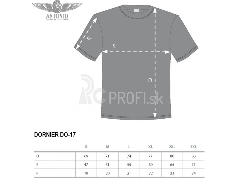 Antonio pánske tričko Dornier DO-17 XXXL