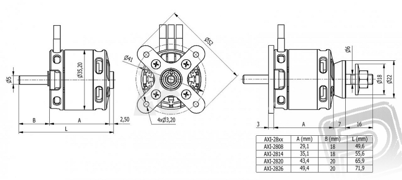 AXI 2820/10 V2 striedavý motor