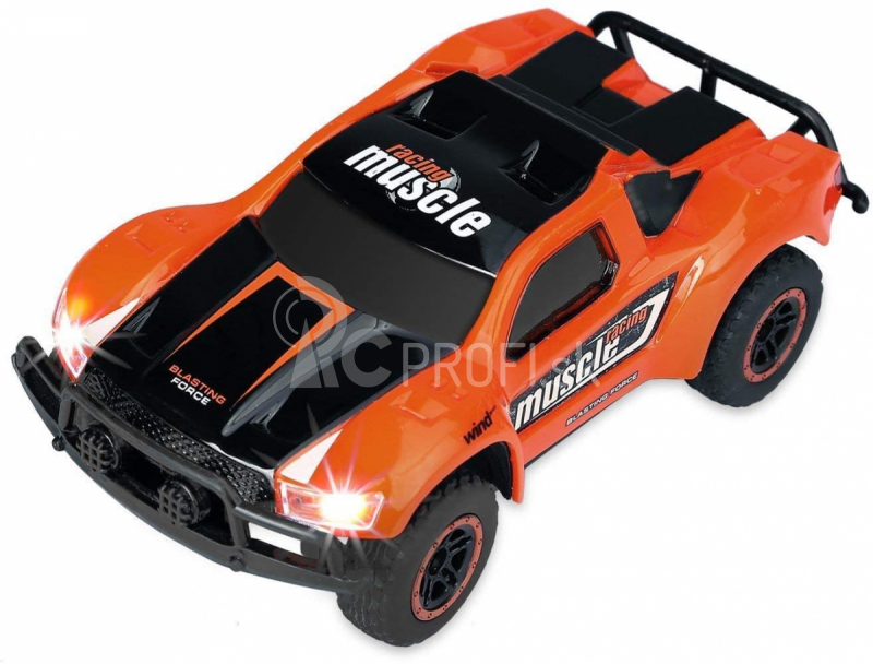 RC auto Muscle Racing 1:43, oranžová + náhradná batéria