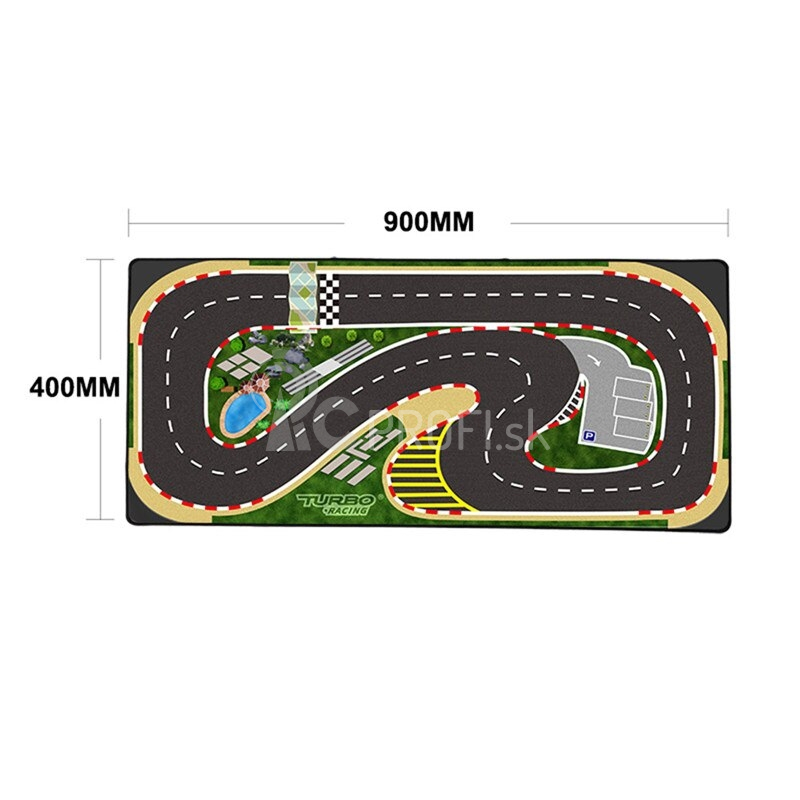 Turbo Racing pretekársky koberec/dráha (400 x 900 mm)