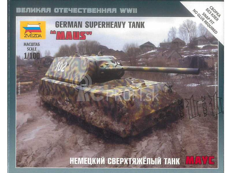 Zvezda Snap Kit nemecký superťažký tank Maus (1:100)