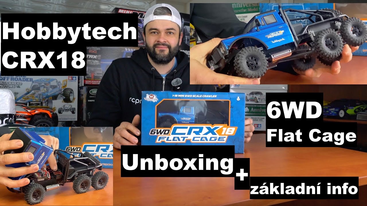 RTR HOBBYTECH CRX18 Truck Trial 1/18, 6wd, krátká verzia – modrý