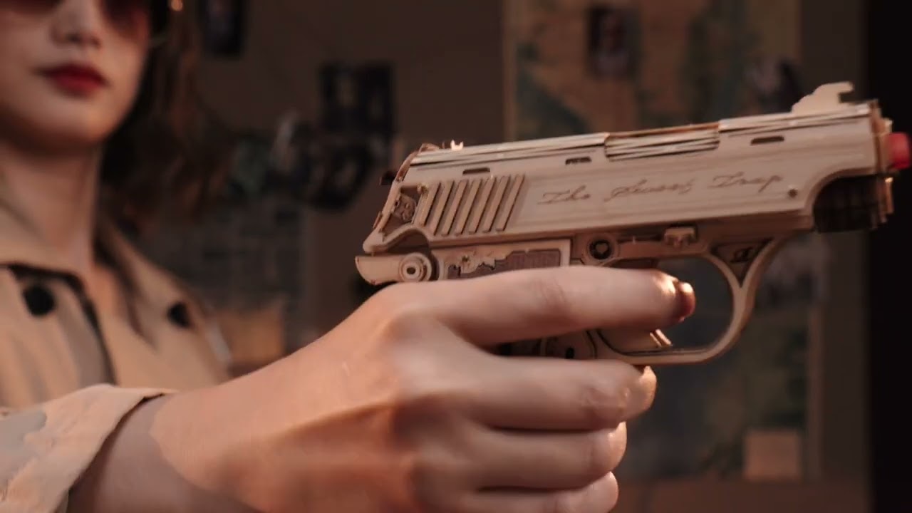 RoboTime 3D drevené puzzle Mini pištoľ Justičná stráž