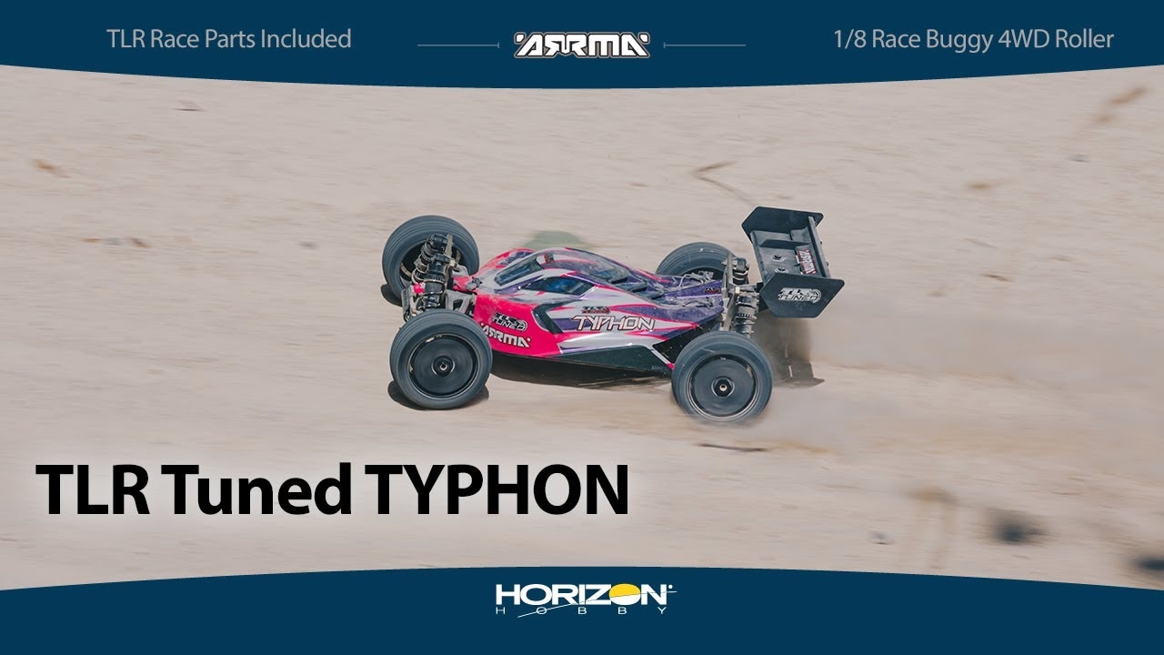 RC auto Arrma Typhon TLR Tuned 1:8 4WD Roller Buggy, ružová/fialová