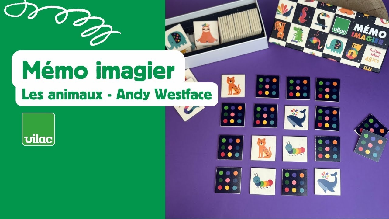 Vilac Drevená pamäťová hra Dúhové zvieratá