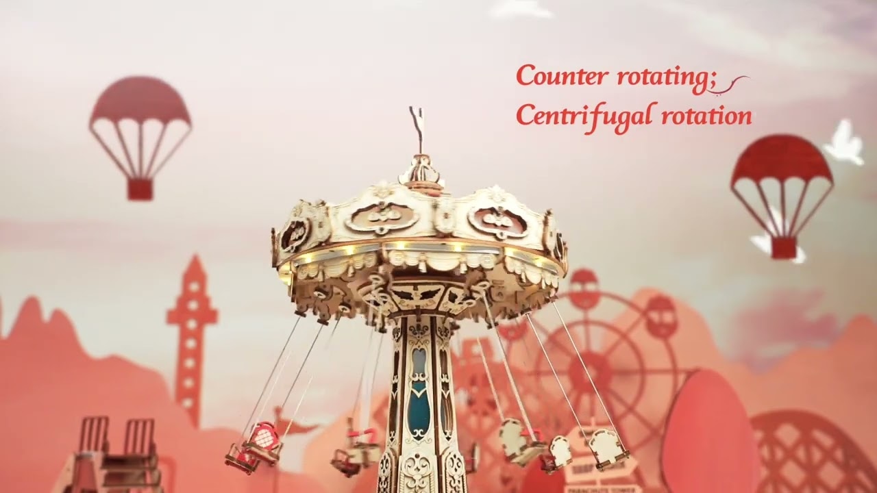 RoboTime 3D skladačky hračiek Reťazový kolotoč Farebné