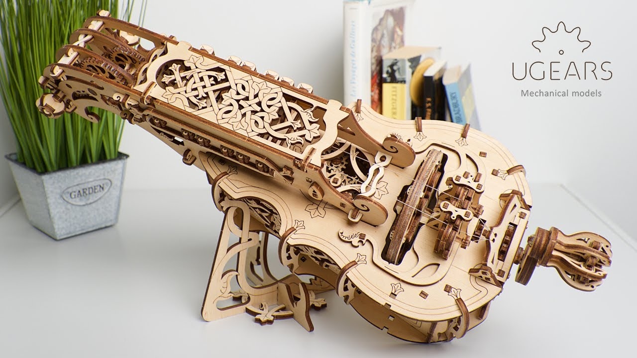 Ugears 3D drevené mechanické puzzle Hurdy-Gurdy