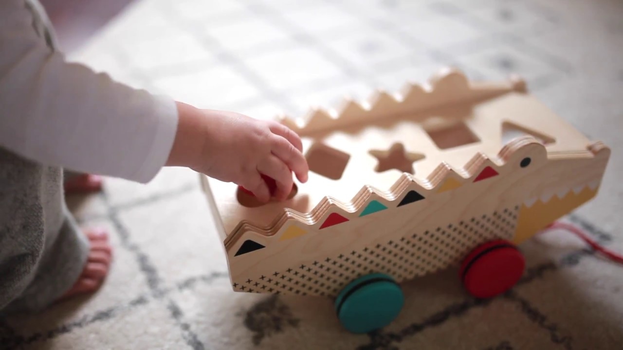 Petit Collage Drevený aligátor 2v1