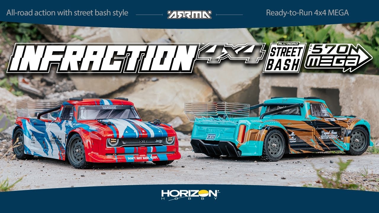 RC auto Arrma Infraction Mega 1:8 4WD RTR, červené