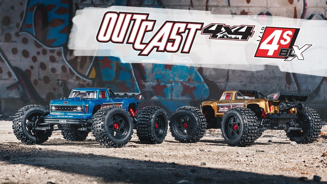 RC auto Arrma Outcast 4S V2 BLX 1:10 4WD RTR, červené