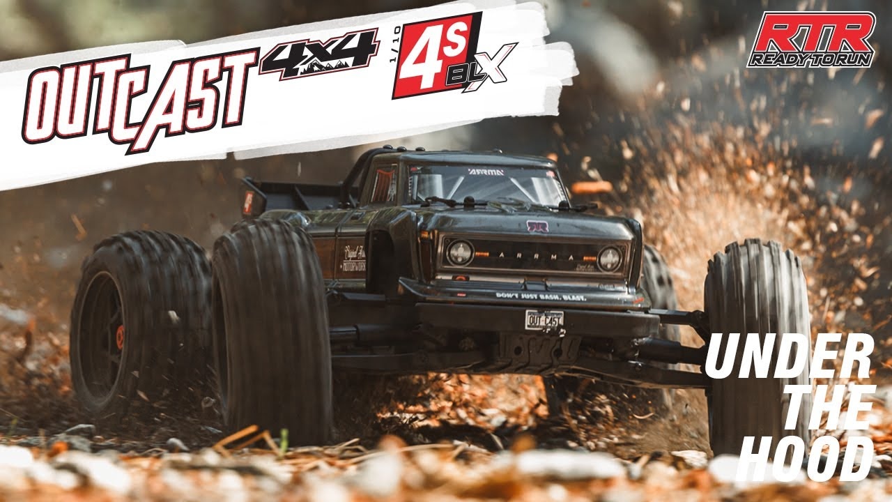 RC auto Arrma Outcast 4S V2 BLX 1:10 4WD RTR, červené