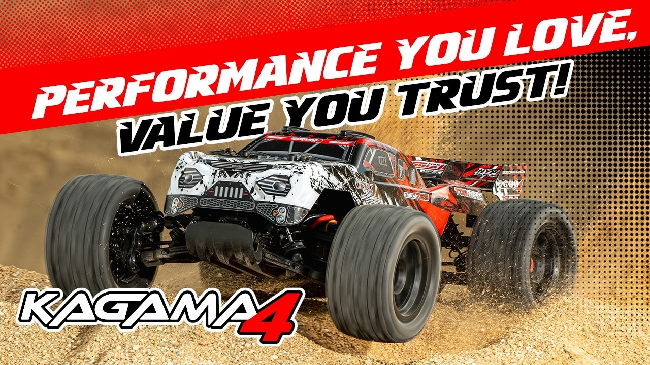 RC auto KAGAMA-4 Monster Truck 4WD 3-4S RTR, červená