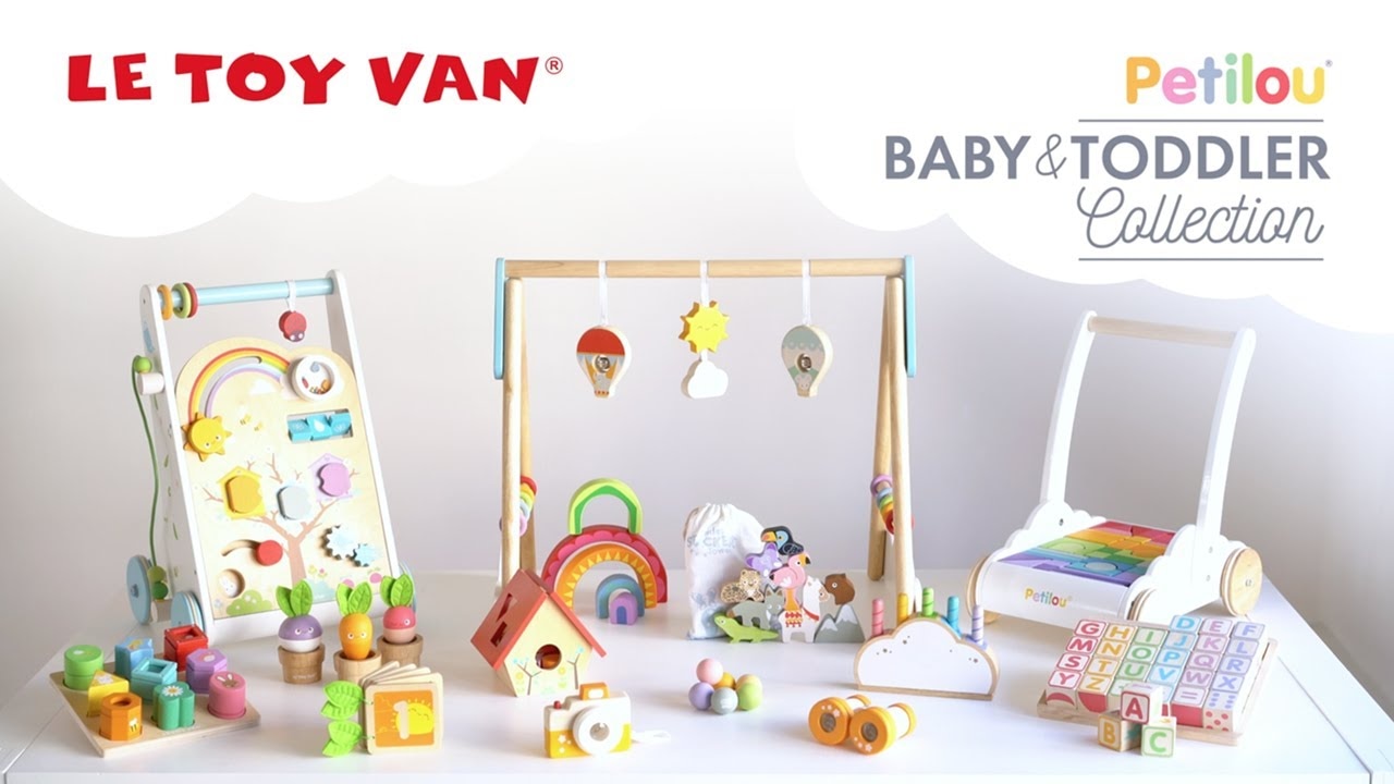 Vozík s dúhovými kockami Le Toy Van Petilou