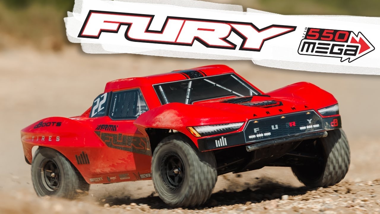 RC auto Arrma Fury Mega 550 1:10 RTR, modré