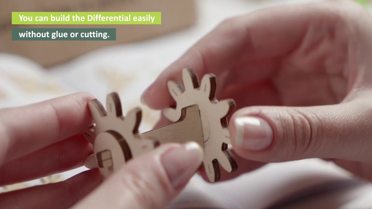 Ugears 3D drevené mechanické puzzle STEM vyučovanie diferenciálu