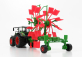 Bburago Fendt Vario 1050 Traktor s prívesom Whirl Rake 2016 1:50 zeleno-sivo-červený