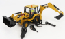Dm-models Caterpillar Cat432f2 Ruspa Gommata Con Escavatore - Exkavátor a škrabací traktor - kolesový nakladač 1:50 žltá čierna