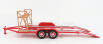 Gmp Accessories Carrello Trasporto Auto 2-assi - Car Transporter Trailer The Busted Knuckle Garage 1:18 Red Silver