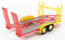 Gmp príslušenstvo Carrello Trasporto Auto 2-assi - Car Transporter Trailer Sheel Oil 1:18 Yellow Red Grey