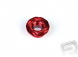 M5 hliníková samoistiaca matica s vrúbením, červená, 4 ks