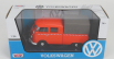 Motor-max Volkswagen T1 Pick-up Double Cabine Spazzaneve - Snehový pluh 1962 1:24 Oranžová
