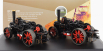 Oxford-models Fowler Set 2x Bb1 Tiger Tractor Poughing Engine 1864 1:76 čierno-červený