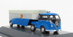 Schuco Volkswagen T1b Continental Motors Porsche Car Transporter 1962 1:64 Modrá čierna