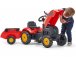 FALK – Šliapací traktor X-Tractor s vlečkou červený