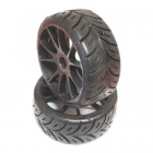 1/8 GT COMPETITION pneumatiky HARD - ON MULTI lepené pneumatiky, čierne ráfiky, 2ks.