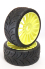 1/8 GT COMPETITION pneumatiky MEDIUM - ON MULTI lepené pneumatiky, žlté disky, 2ks.