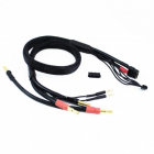 2 x 2S čierny nabíjací kábel G4/G5 v čiernom ochrannom puzdre - 60 cm dlhý (XT60, 3-pin XH)