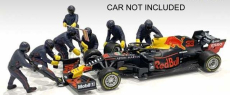 Americké diorámy Figúrky F1 Set 1 2020 - Dioráma Pit-stop Set 7 X Meccanici - Mechanics - With Decals 1:43 Matt Blue Red