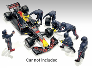 Americké diorámy Figúrky F1 Set 2 2022 - Dioráma Pit-stop Set 7 X Meccanici - Mechanics - With Decals 1:43 Matt Blue Red