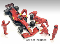 Americké diorámy Figúrky F1 Set 2 2022 - Dioráma Pit-stop Set 7 X Meccanici - Mechanics - With Decals 1:43 Red