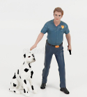 Americké diorámy Figúrky Hasiči - Výcvik hasičských psov 1:18 2 tóny Modrá