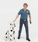 Americké diorámy Figúrky Hasiči - Výcvik hasičských psov 1:24 2 tóny Modrá