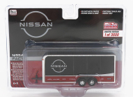 Autoworld Trailer Nissan Trailer Car Transporter 1:64 čierna červená