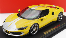 Bbr-models Ferrari 296 Gtb Assetto Fiorano 2022 - Con Vetrina - S vitrínou 1:18 Giallo Modena - žlto strieborná