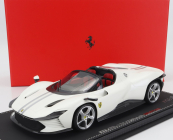 Bbr-models Ferrari Daytona Sp3 Open Roof Icona 2022 - Con Vetrina - S vitrínou 1:18 Bianco Italia - Biela