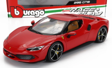 Bburago Ferrari 296 Gtb Hybrid 830hp V6 2021 - Exkluzívny model auta 1:18 Rosso Corsa - červená