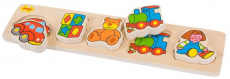 Bigjigs Detské drevené vkladacie puzzle hračky