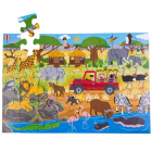 Bigjigs Toys Africké dobrodružstvo Podlahové puzzle 48 dielikov