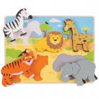 Bigjigs Toys Hrubé vkladacie safari puzzle